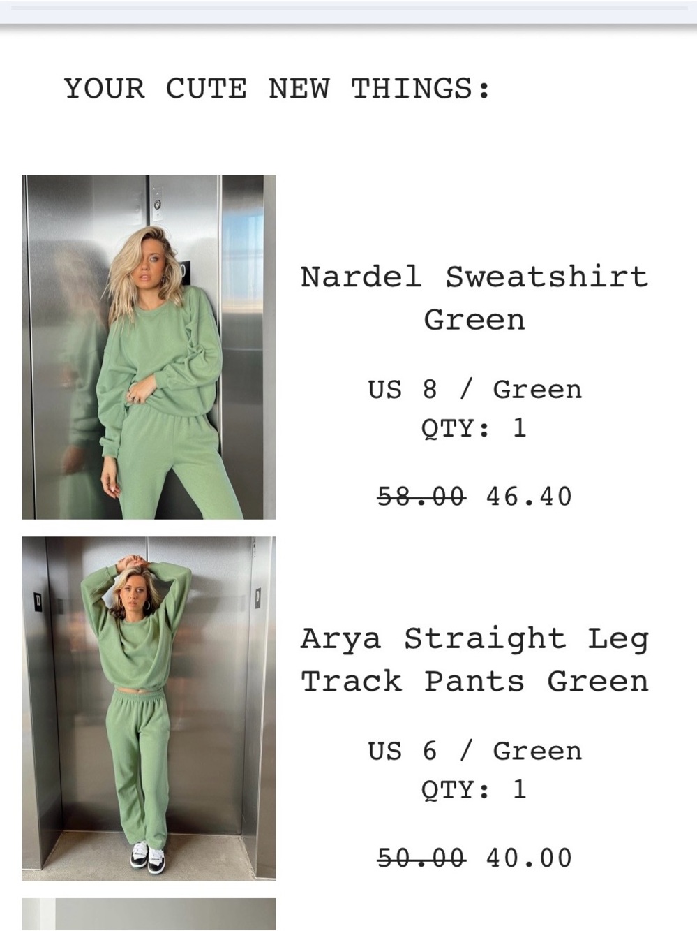 Princess Polly Sweat Set - Green